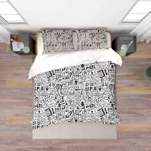 3D Abstract Art Graffiti Quilt Cover Set Bedding Set Duvet Cover Pillowcases 77