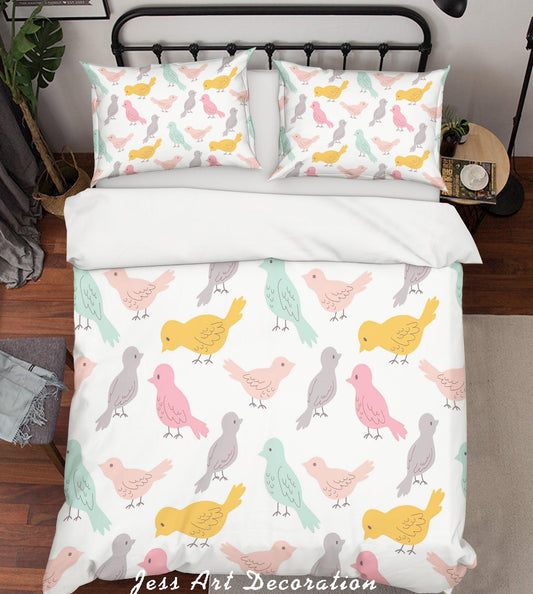 3D Cartoon Bird Quilt Cover Set Bedding Set Pillowcases 136