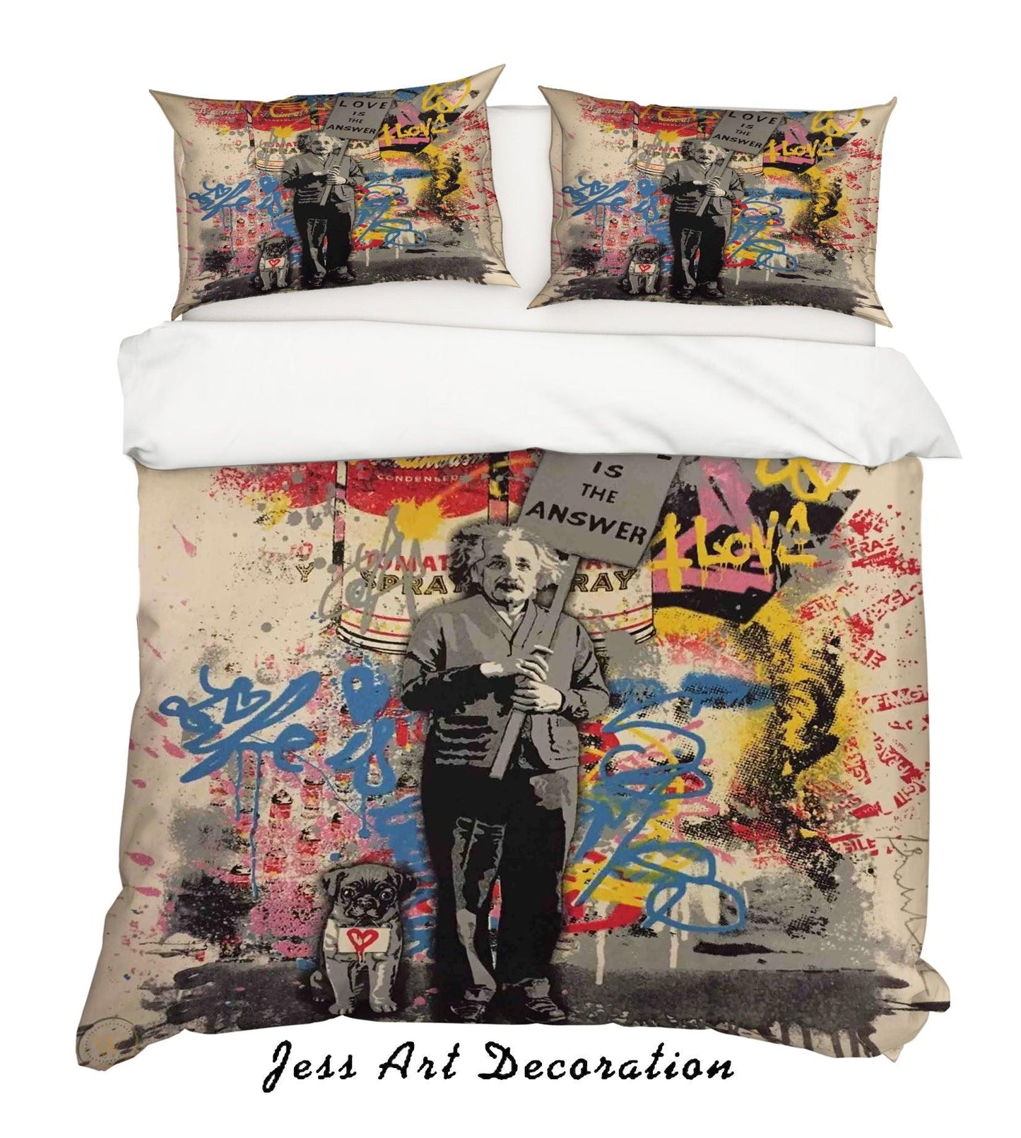 3D  Old Man Colorized Graffiti Quilt Cover Set Bedding Set Duvet Cover Pillowcases  ZY D79