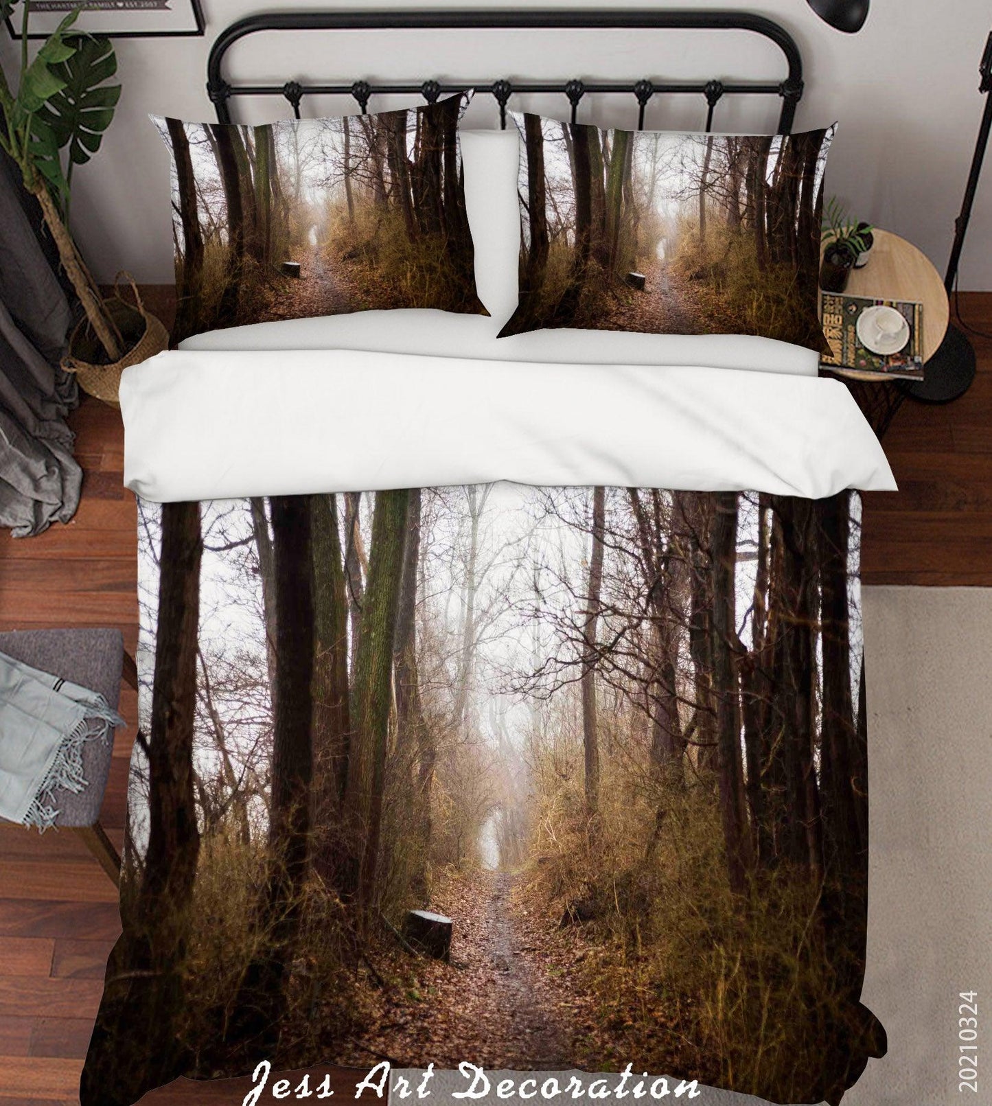 3D Autumn Forest Landscape Quilt Cover Set Bedding Set Duvet Cover Pillowcases 100 LQH