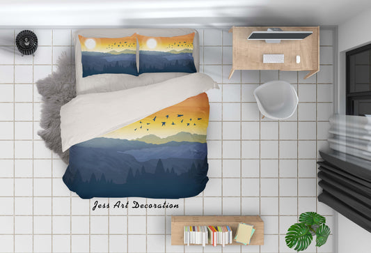 3D Cartoon Mountain Bird Quilt Cover Set Bedding Set Pillowcasesn 91