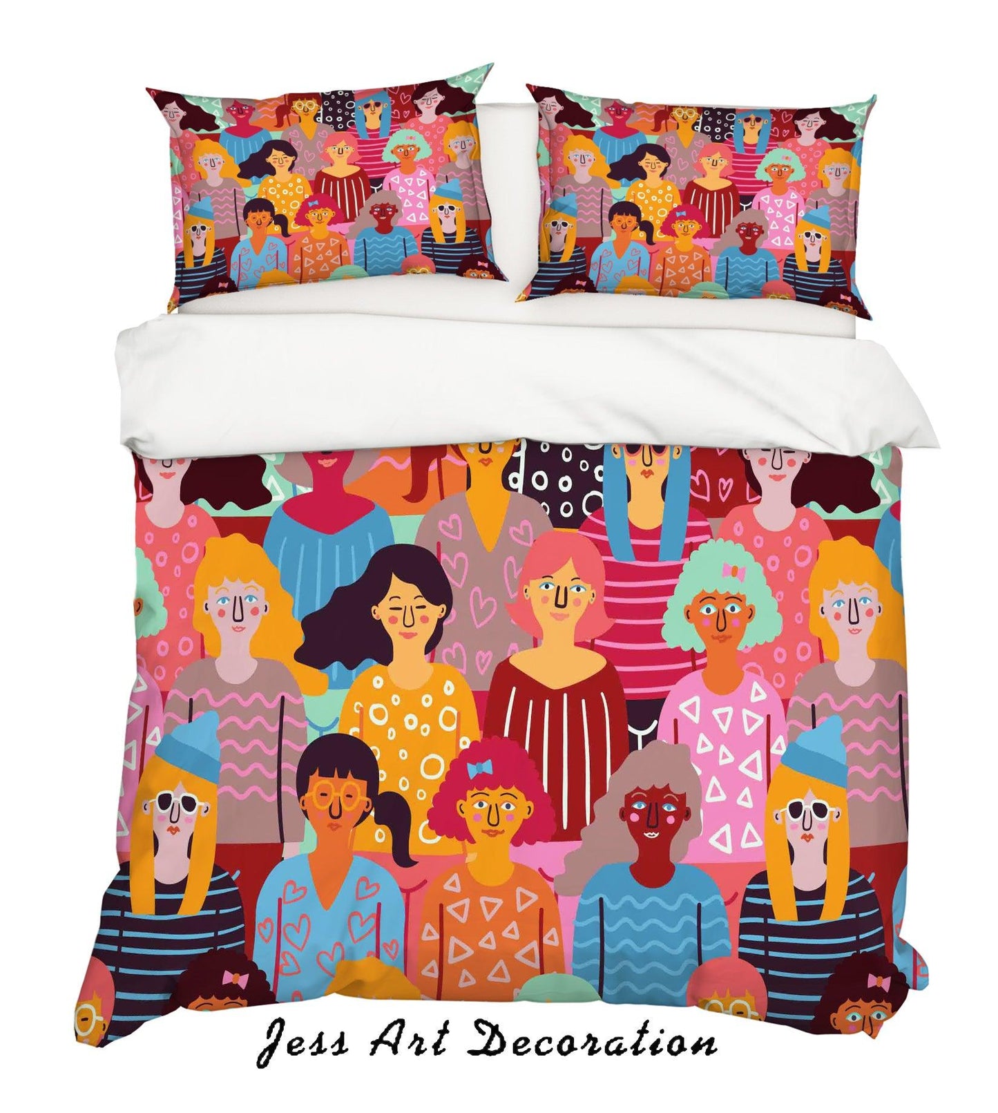 3D Cartoon Crowd Quilt Cover Set Bedding Set Pillowcases 8