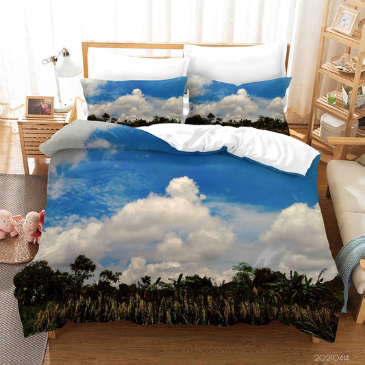 3D Blue Sky Sky Cloud Forest Quilt Cover Set Bedding Set Duvet Cover Pillowcases 24