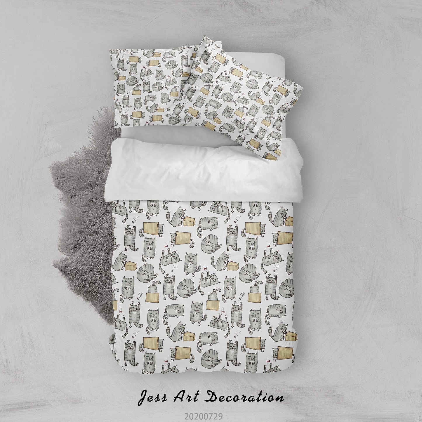 3D Cartoon Cat Quilt Cover Set Bedding Set Duvet Cover Pillowcases LXL 185