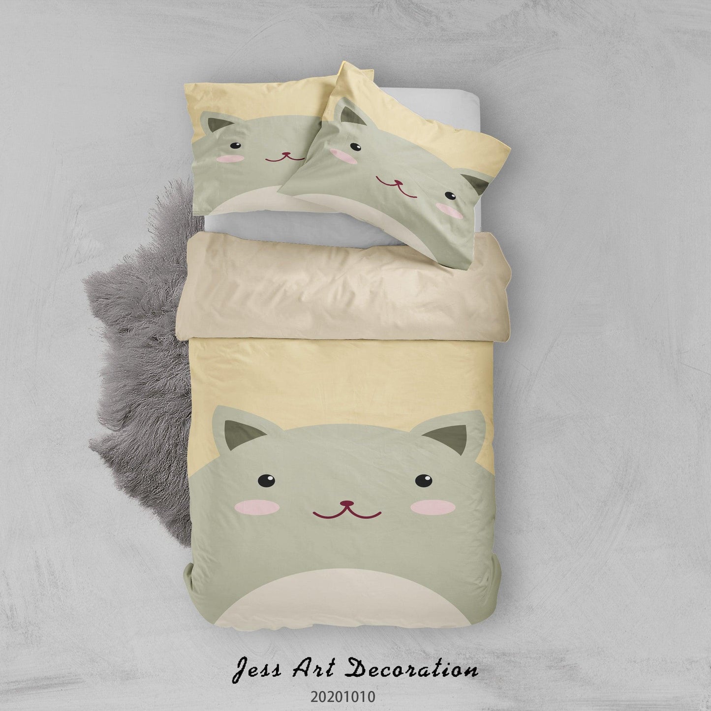 3D Cartoon Cute Animal Bear Quilt Cover Set Bedding Set Duvet Cover Pillowcases WJ 9534