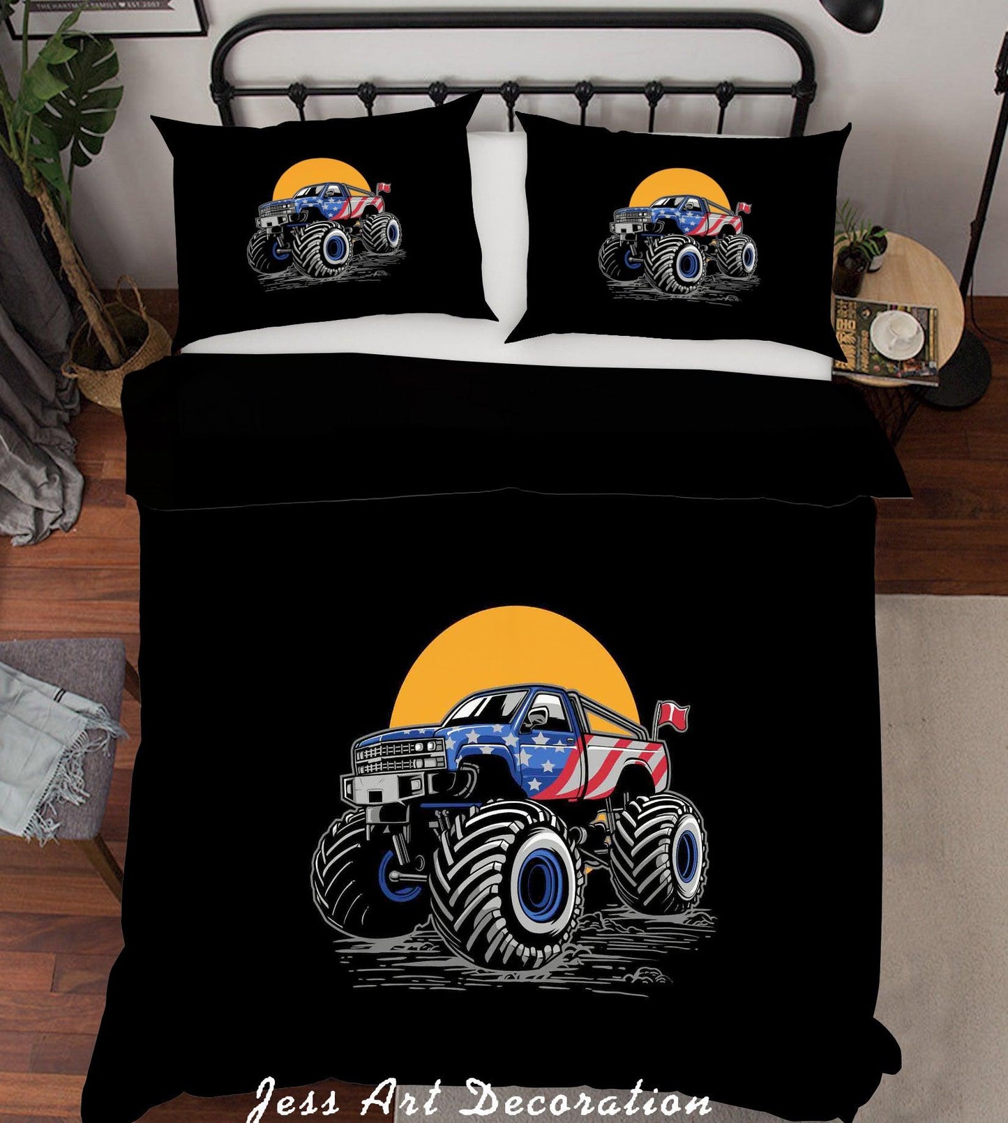 3D Bigfoot Truck Quilt Cover Set Bedding Set Duvet Cover Pillowcases A040 LQH