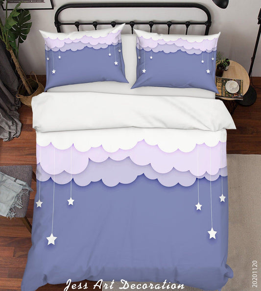 3D Abstract Sky Cloud Star Quilt Cover Set Bedding Set Duvet Cover Pillowcases LXL