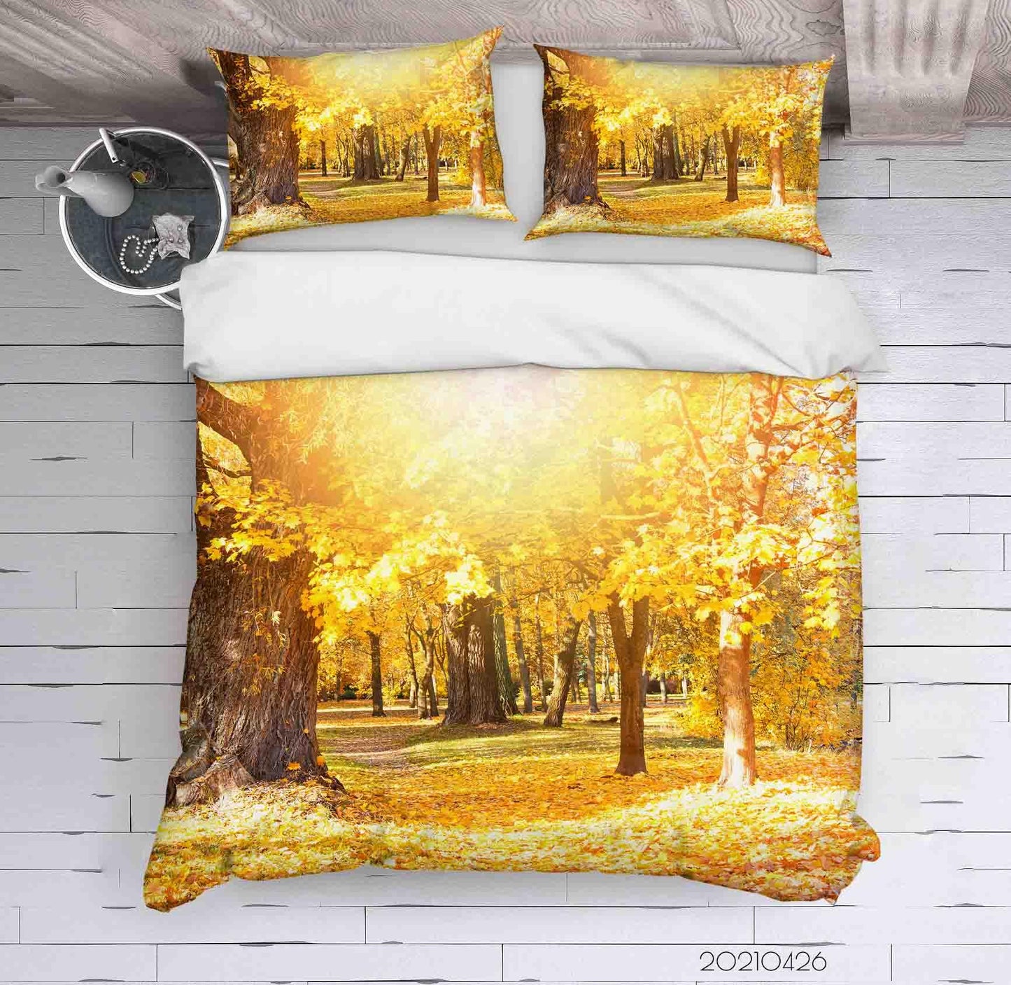 3D Autumn Forest Scenery Quilt Cover Set Bedding Set Duvet Cover Pillowcases 238