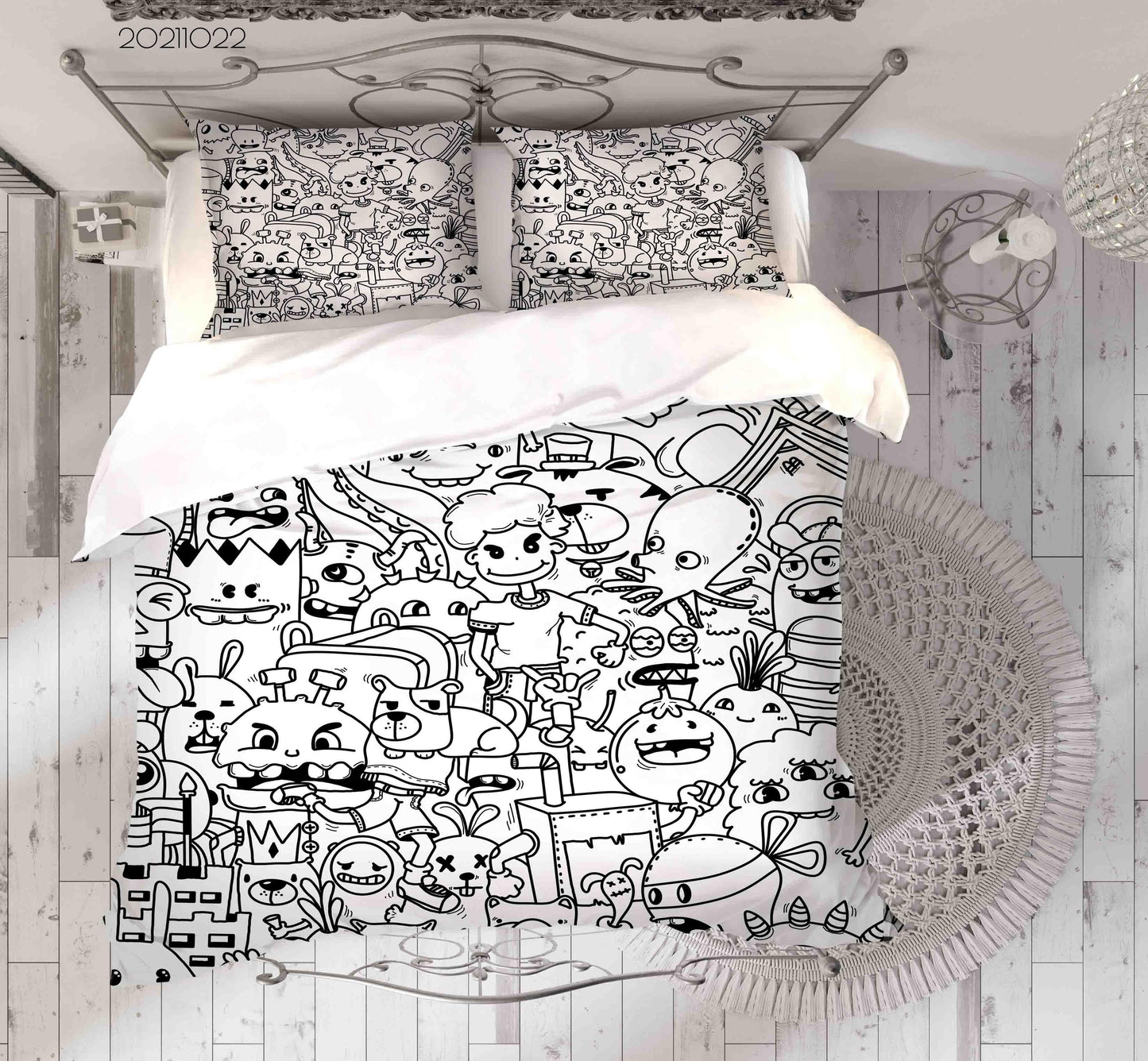 3D Abstract Monster Graffiti Quilt Cover Set Bedding Set Duvet Cover Pillowcases 50