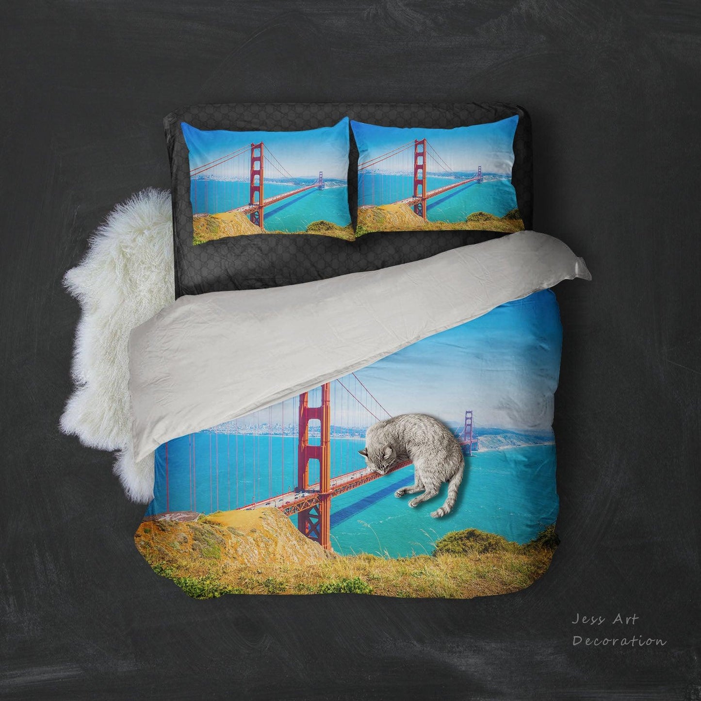 3D Blue Sea Viaduct Quilt Cover Set Bedding Set Pillowcases  32