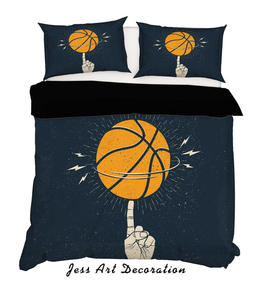 3D Cartoon Basketball Finger Quilt Cover Set Bedding Set Duvet Cover Pillowcases WJ 6818