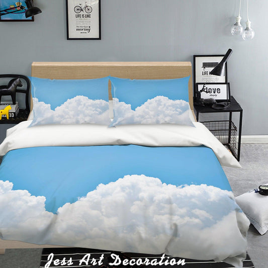 3D Blue Sky White Clouds Quilt Cover Set Bedding Set Pillowcases 59