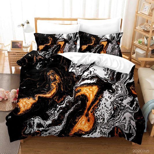 3D Abstract Black Marble Quilt Cover Set Bedding Set Duvet Cover Pillowcases 276