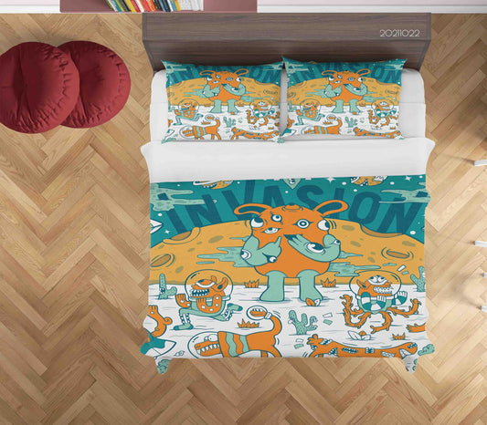 3D Abstract Artistic Monster Graffiti Quilt Cover Set Bedding Set Duvet Cover Pillowcases 82