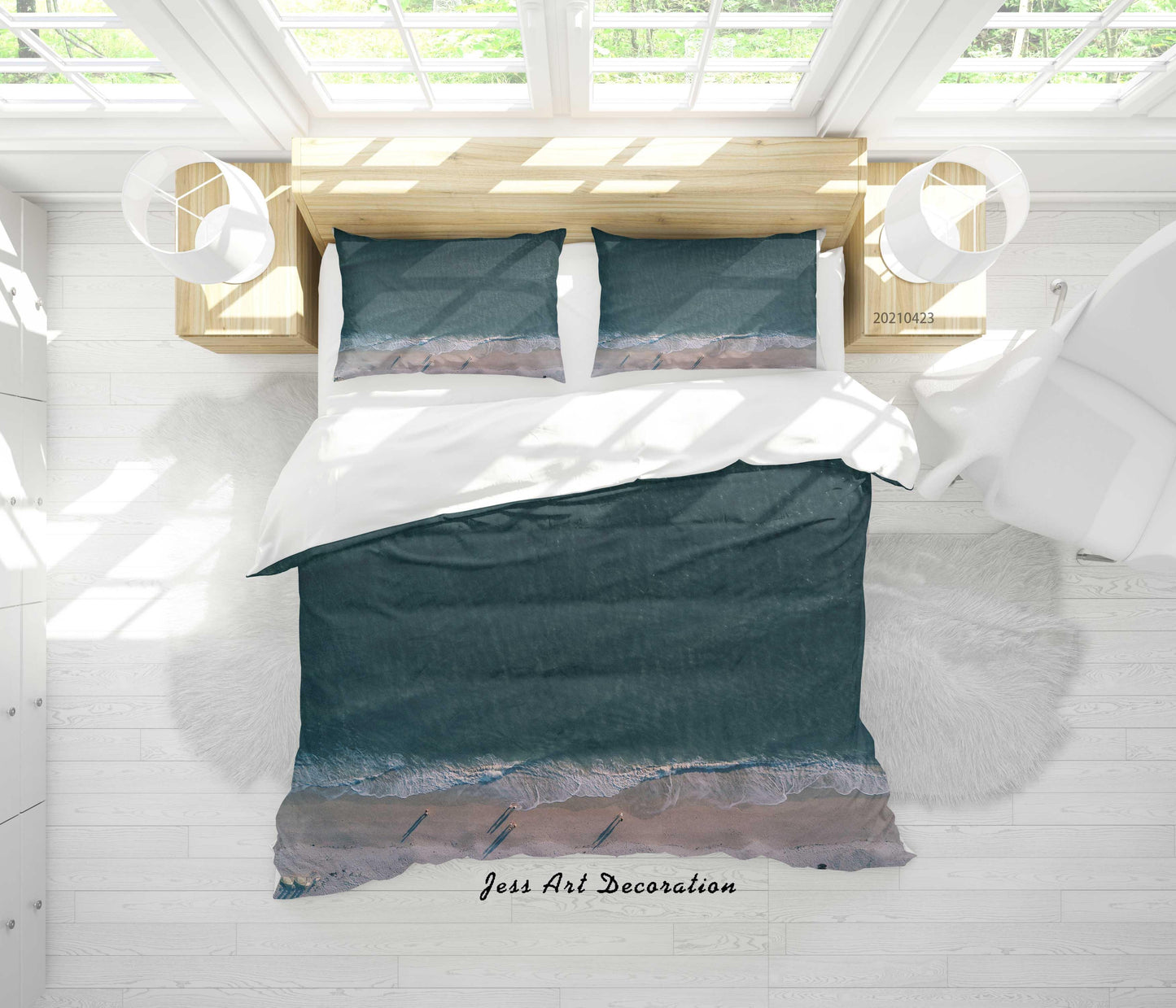 3D Beach Landscape Quilt Cover Set Bedding Set Duvet Cover Pillowcases 90