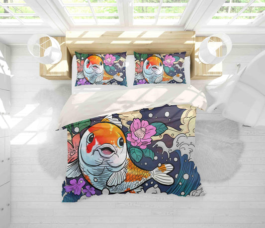 3D Abstract Carp Floral Quilt Cover Set Bedding Set Pillowcases 62