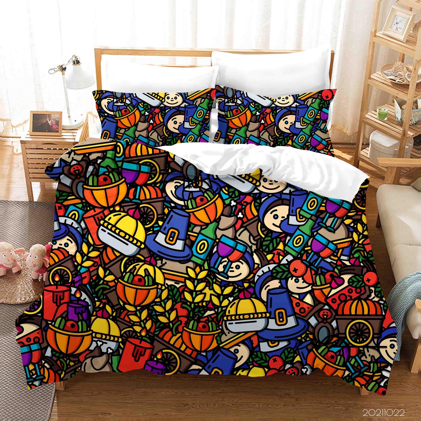 3D Abstract Monster Graffiti Quilt Cover Set Bedding Set Duvet Cover Pillowcases 39