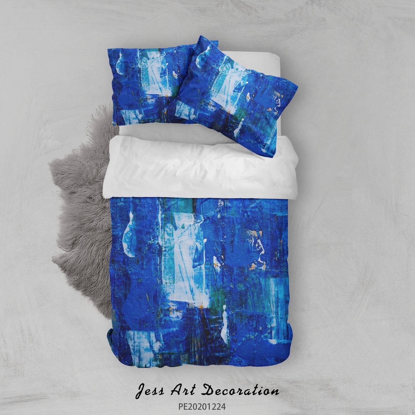 3D Blue Graffiti Pattern Quilt Cover Set Bedding Set Duvet Cover Pillowcases 178 LQH