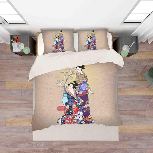 3D Abstract Japanese Beauty Quilt Cover Set Bedding Set Pillowcases 14