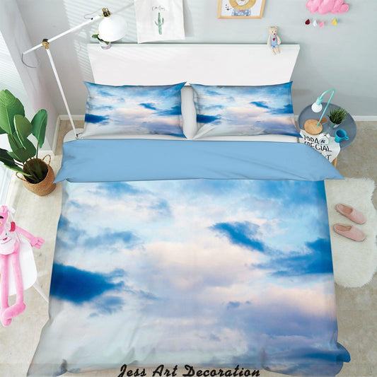 3D Blue Sky White Clouds Quilt Cover Set Bedding Set Pillowcases  1