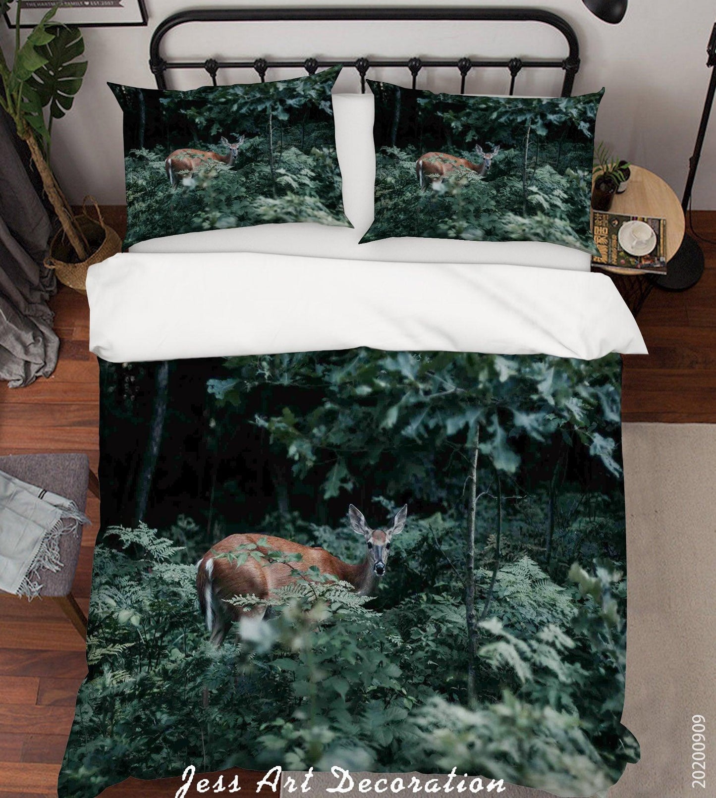 3D Animal Deer Forest Quilt Cover Set Bedding Set Duvet Cover Pillowcases WJ 6016