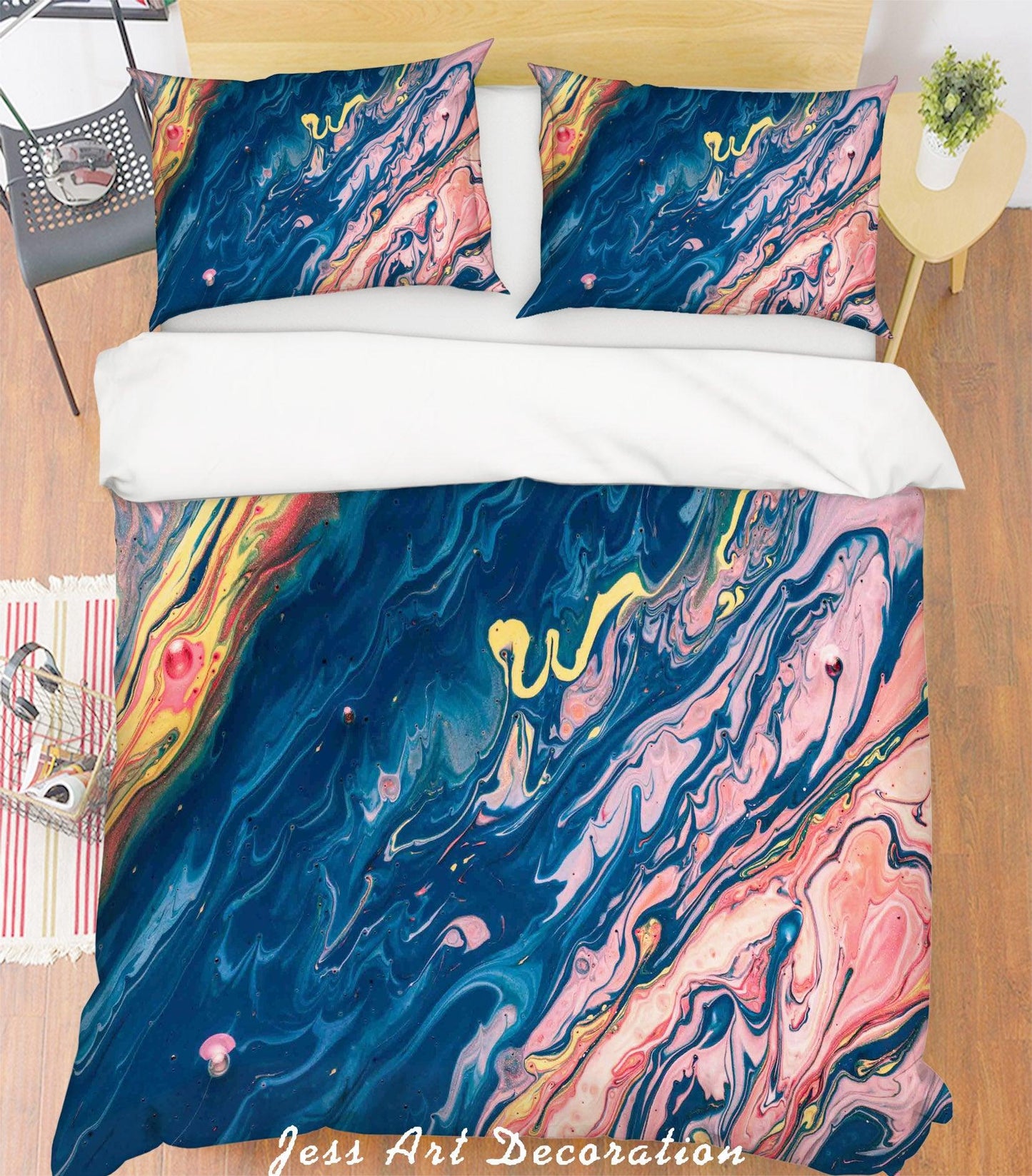 3D Blue Art Pattern Quilt Cover Set Bedding Set Pillowcases 238