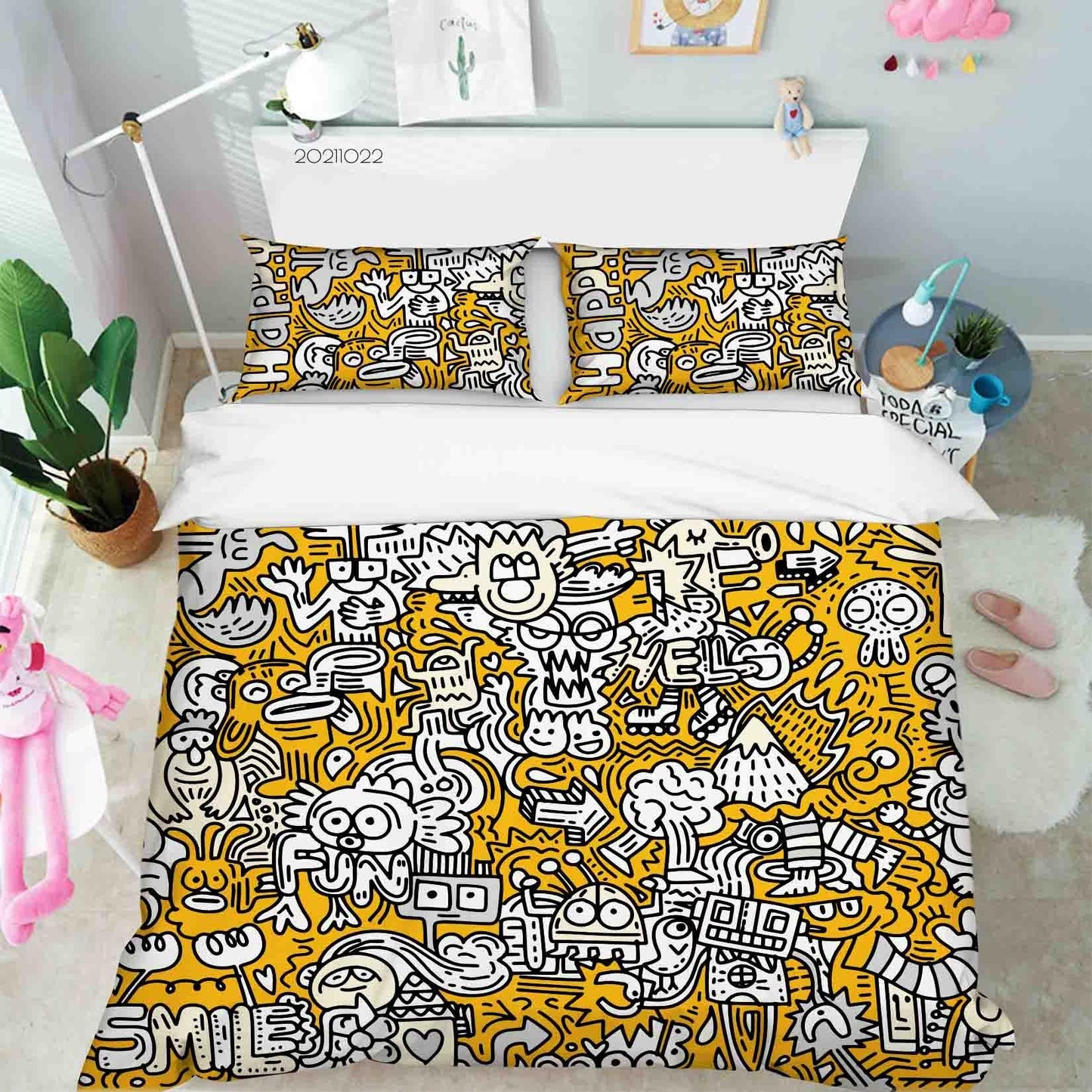 3D Abstract Monster Graffiti Quilt Cover Set Bedding Set Duvet Cover Pillowcases 42