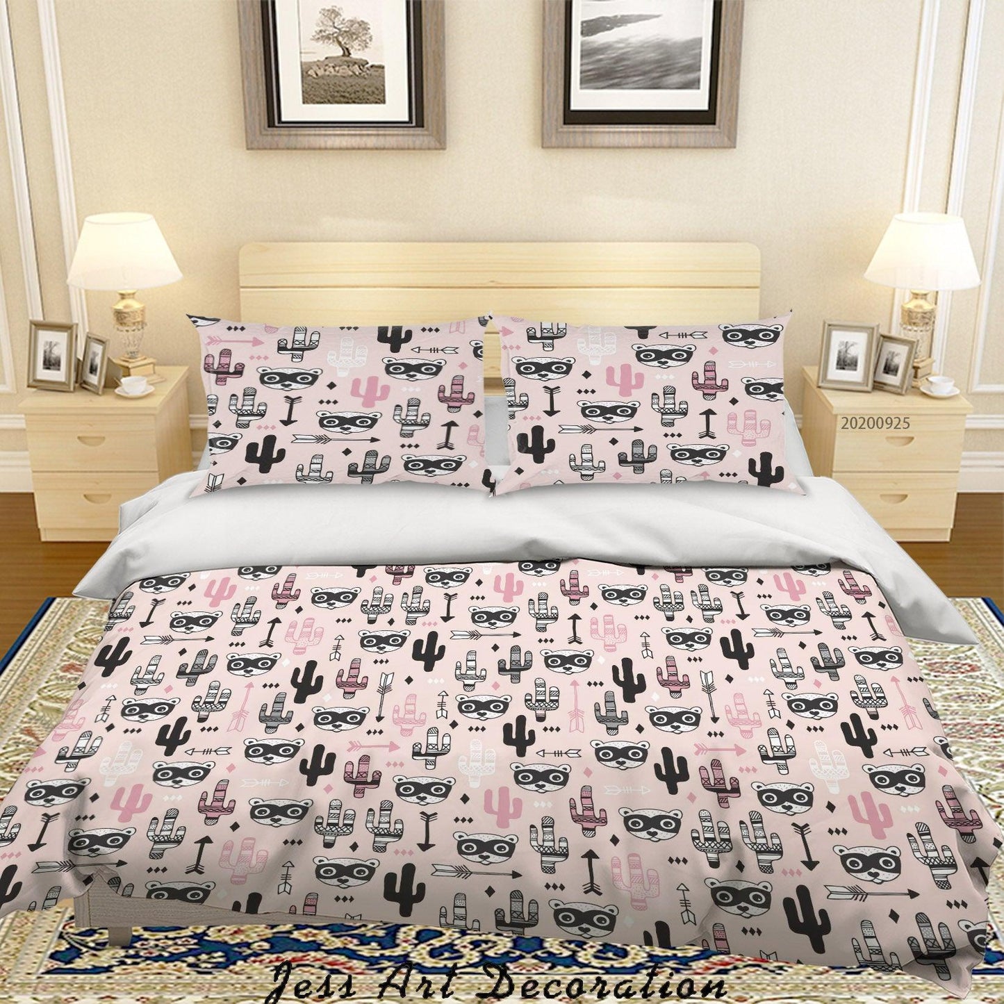 3D Cartoon Animal Cactus Pattern Quilt Cover Set Bedding Set Duvet Cover Pillowcases WJ 6441
