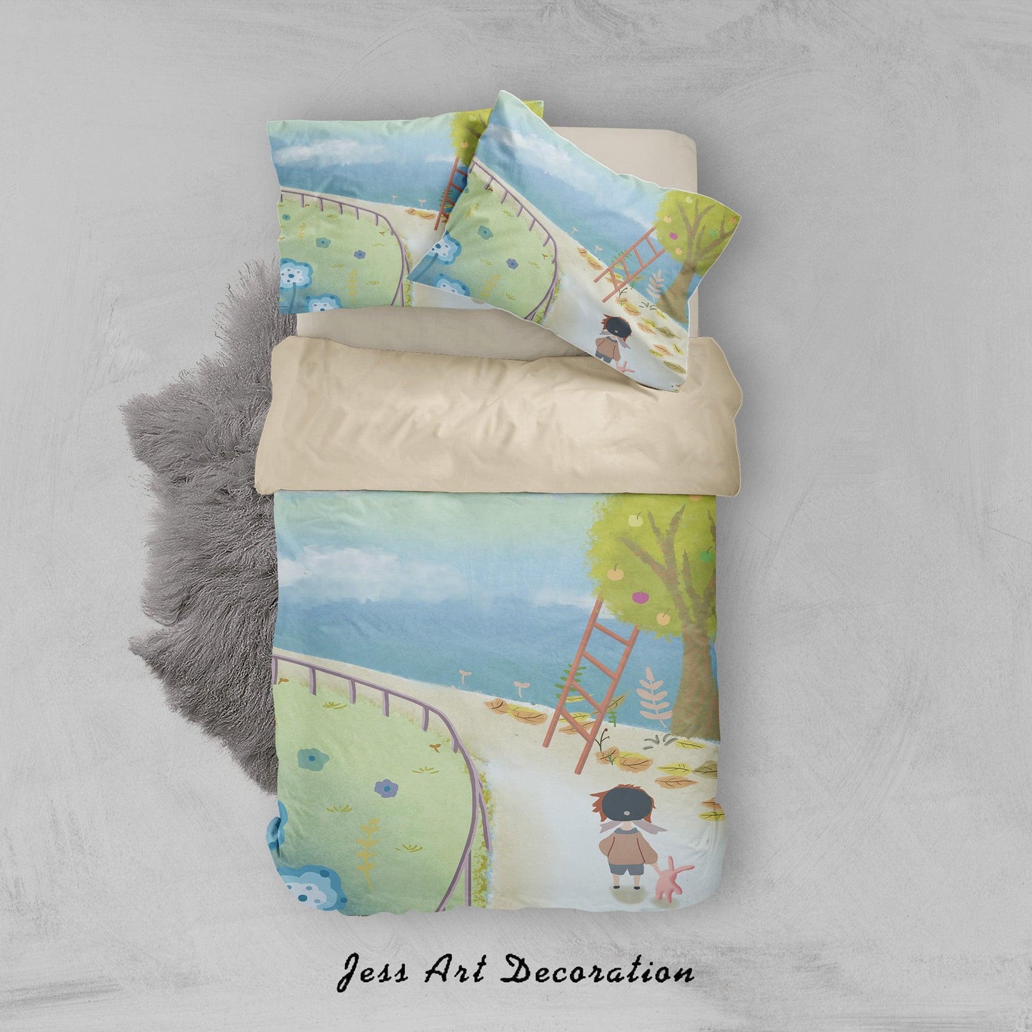 3D Cartoon Children Tree Ladder Quilt Cover Set Bedding Set Duvet Cover Pillowcases A390 LQH