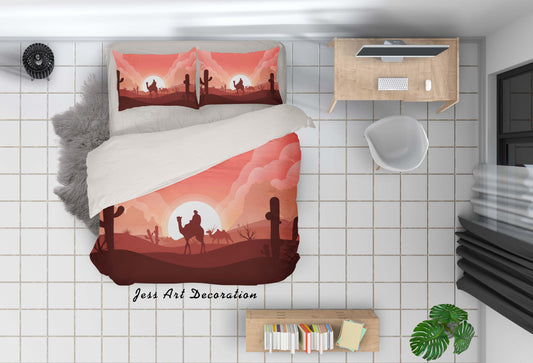 3D Cartoon Desert Cactus Quilt Cover Set Bedding Set Pillowcasesn 94