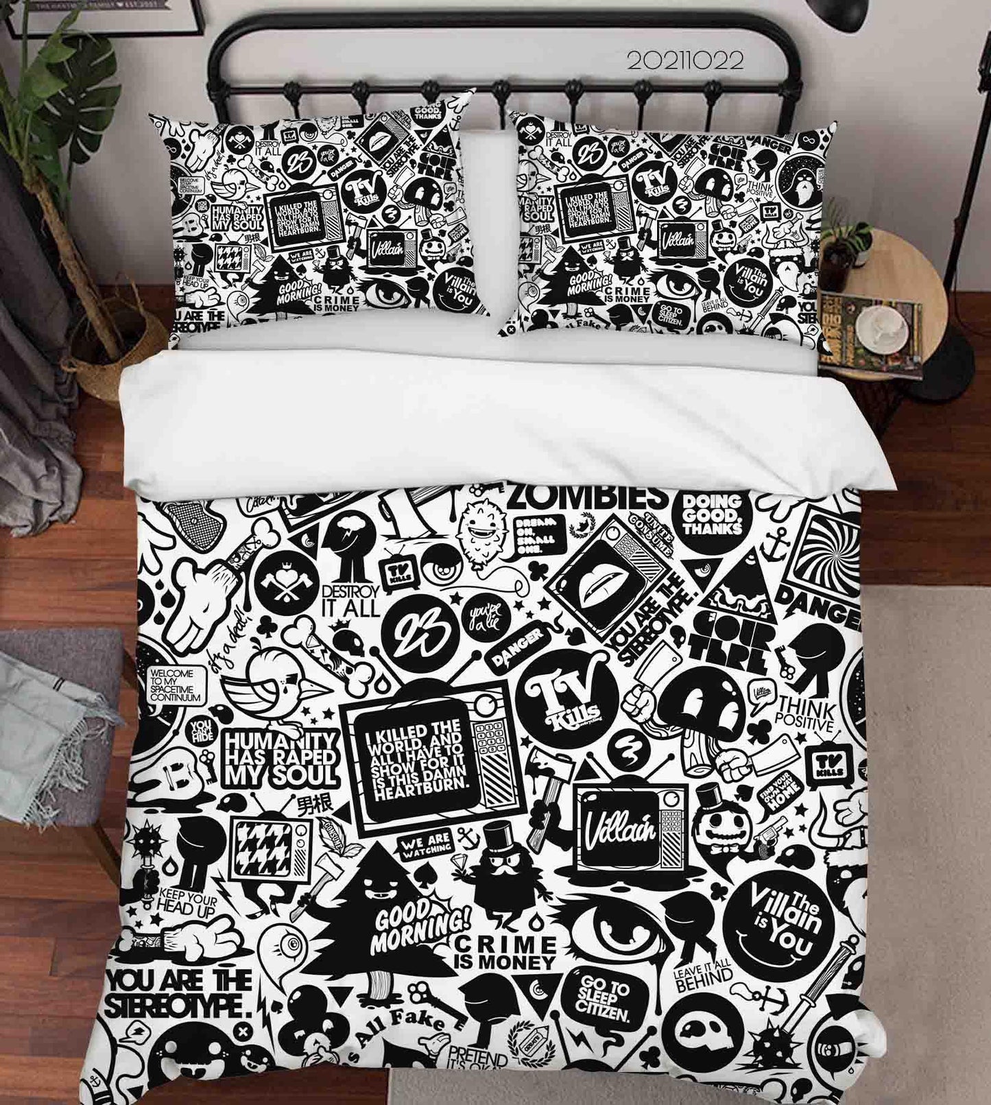 3D Abstract Illustration Art Doodle Quilt Cover Set Bedding Set Duvet Cover Pillowcases 99