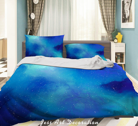 3D Blue Starry Sky Quilt Cover Set Bedding Set Duvet Cover Pillowcases 163