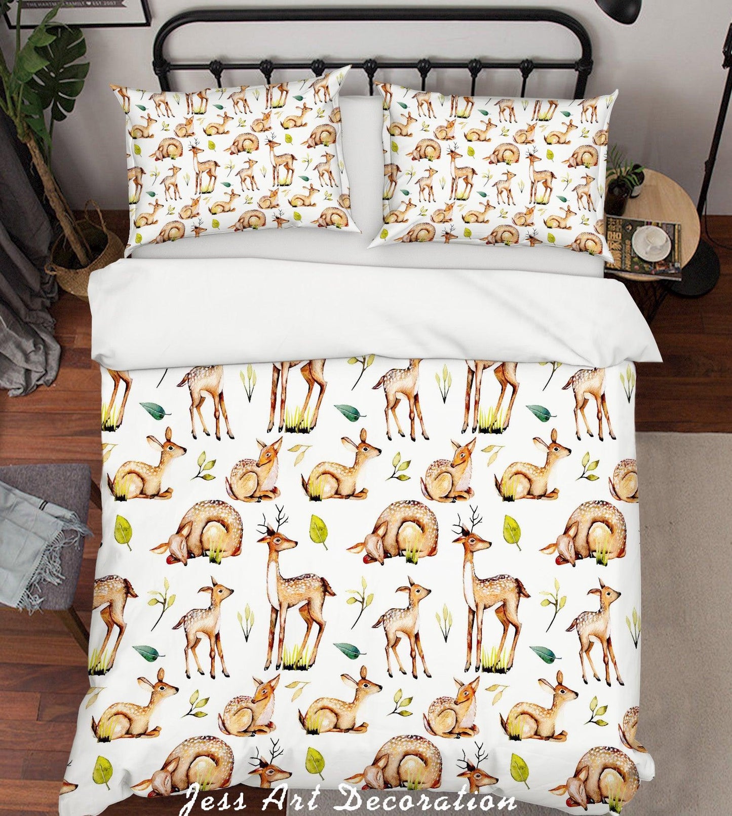 3D Cartoon Deer Quilt Cover Set Bedding Set Pillowcases 143
