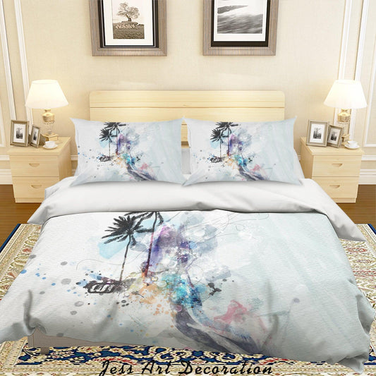 3D Abstract Watercolor Painting Quilt Cover Set Bedding Set Pillowcases 46
