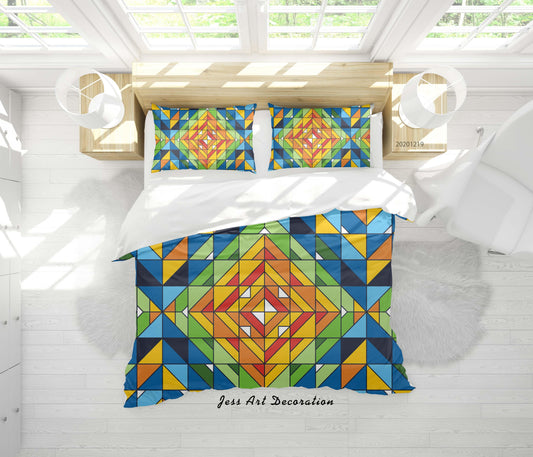 3D Abstract Geometric Pattern Quilt Cover Set Bedding Set Duvet Cover Pillowcases 28