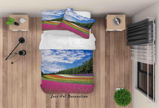 3D Blue Sky Cloud Forest Floral Quilt Cover Set Bedding Set Duvet Cover Pillowcases 31