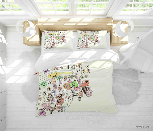 3D Abstract Monster Artistic Graffiti Quilt Cover Set Bedding Set Duvet Cover Pillowcases 11