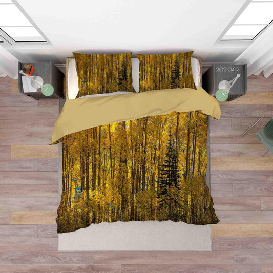 3D Autumn Forest Lake Landscape Quilt Cover Set Bedding Set Duvet Cover Pillowcases 227