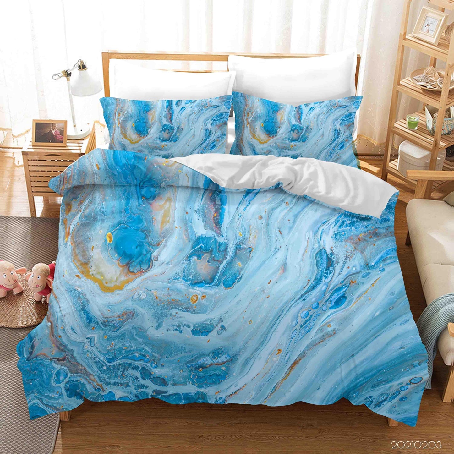 3D Abstract Blue Marble Texture Quilt Cover Set Bedding Set Duvet Cover Pillowcases 77