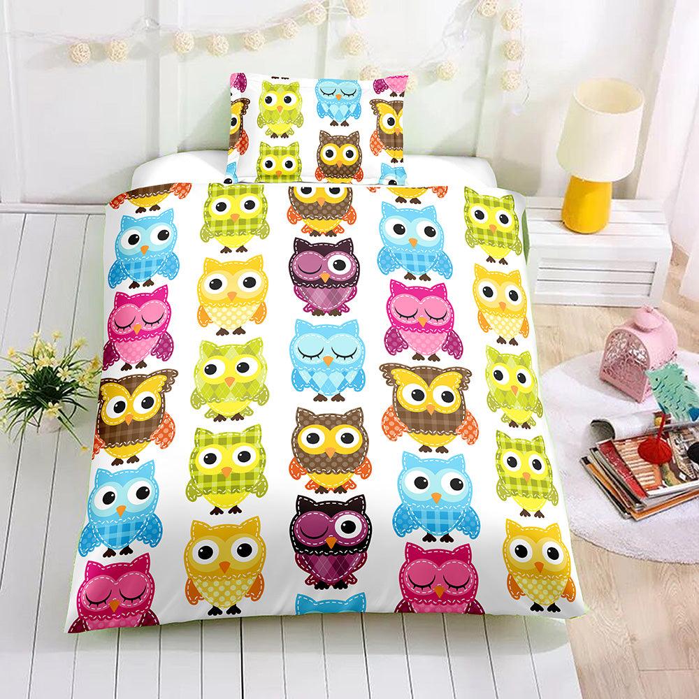 3D Cartoon Owl Quilt Cover Set Bedding Set Pillowcases 50