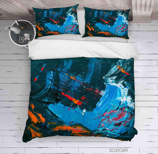 3D Abstract Blue Graffiti Quilt Cover Set Bedding Set Duvet Cover Pillowcases 211