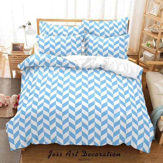 3D Abstract Geometric Blue Quilt Cover Set Bedding Set Duvet Cover Pillowcases 93
