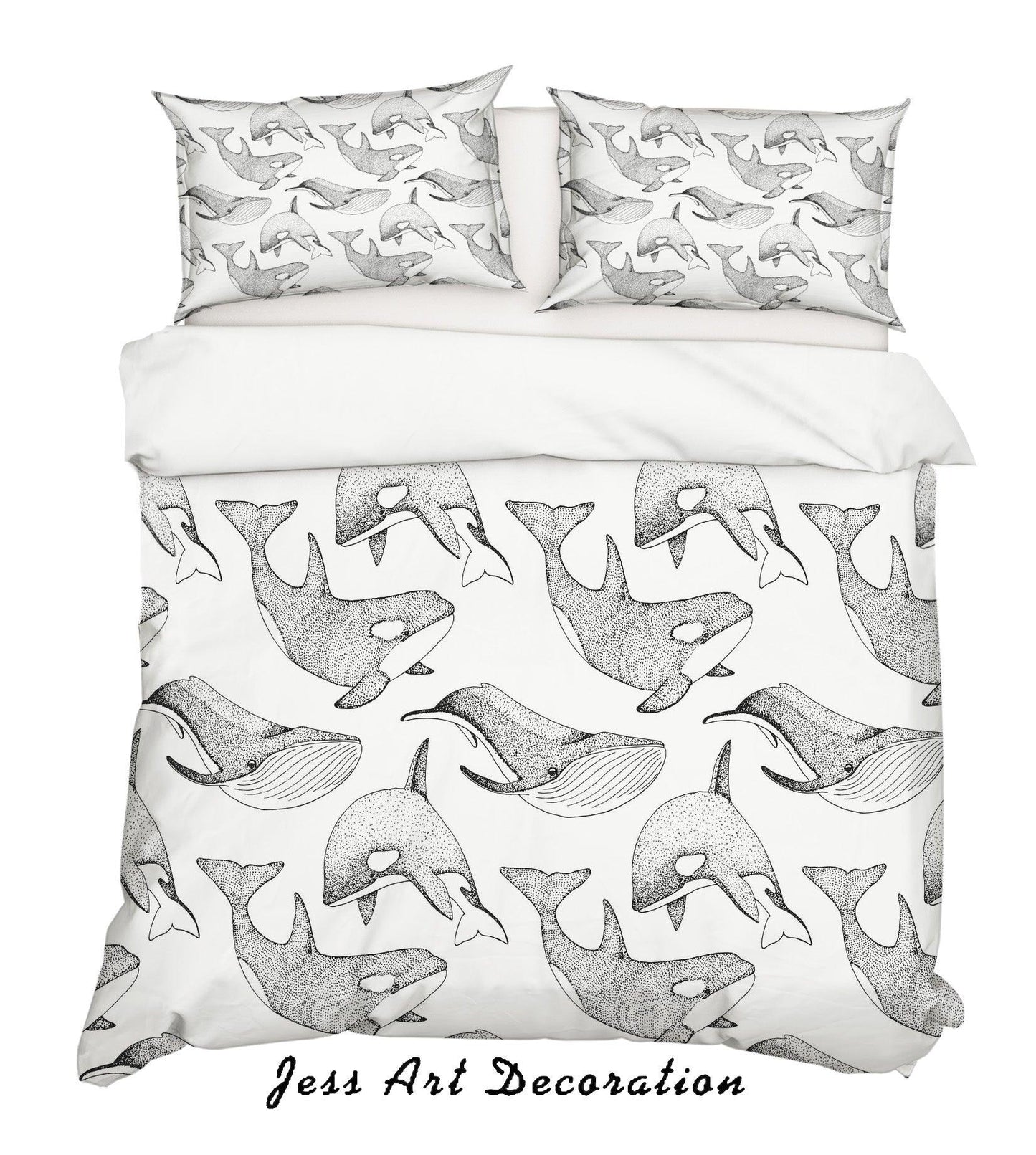 3D Cartoon Dolphin Quilt Cover Set Bedding Set Pillowcases 120