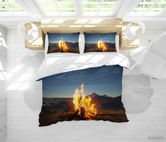 3D Campfire Scenery Quilt Cover Set Bedding Set Duvet Cover Pillowcases 317
