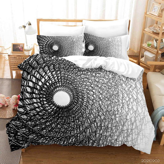 3D Abstract Geometry Grey Quilt Cover Set Bedding Set Duvet Cover Pillowcases 15