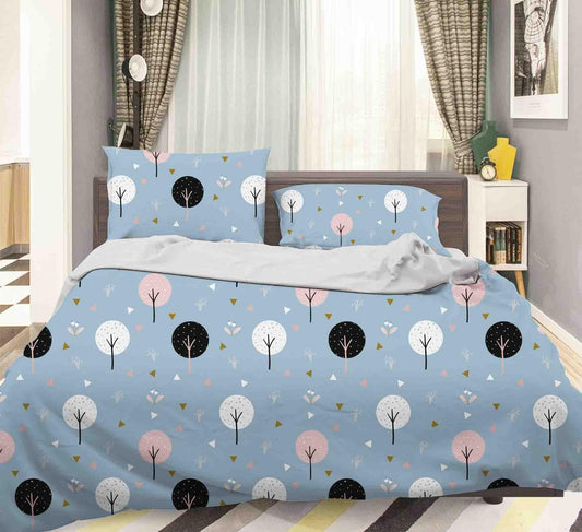 3D Blue Cartoon Tree Quilt Cover Set Bedding Set Pillowcases 176