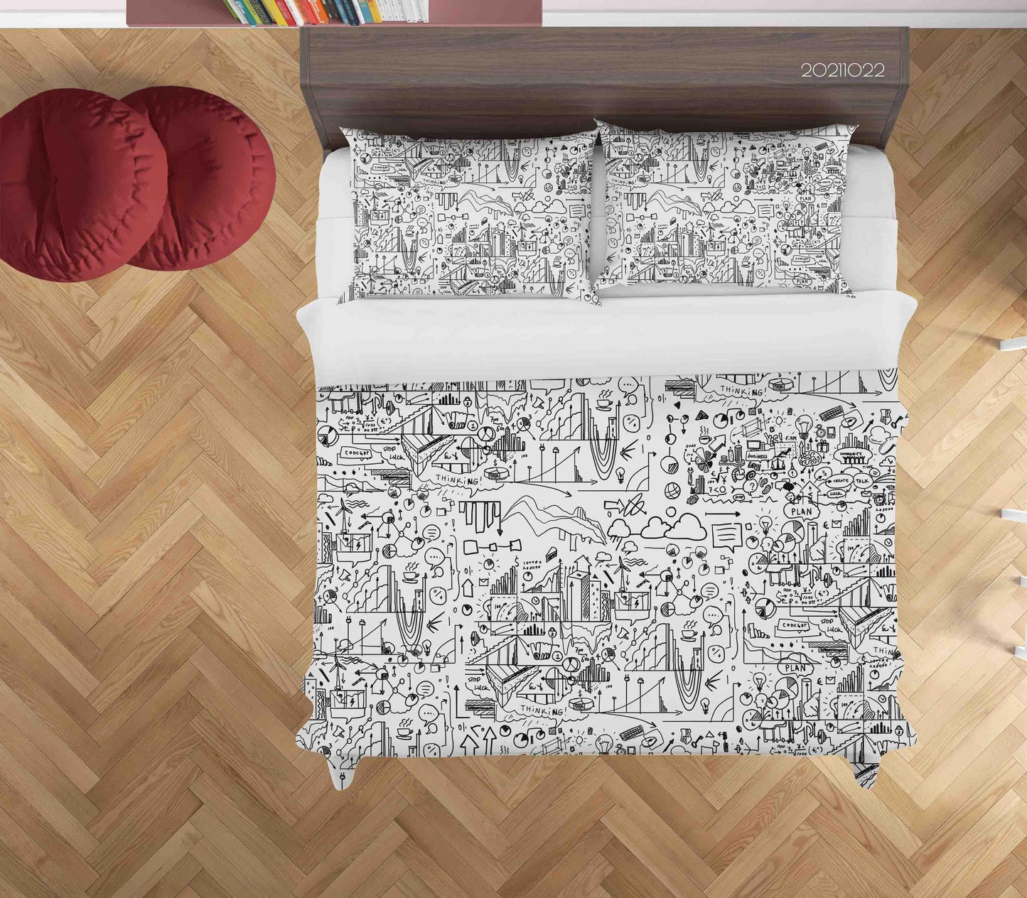 3D Cartoon Grey Illustration Graffiti Quilt Cover Set Bedding Set Duvet Cover Pillowcases 97