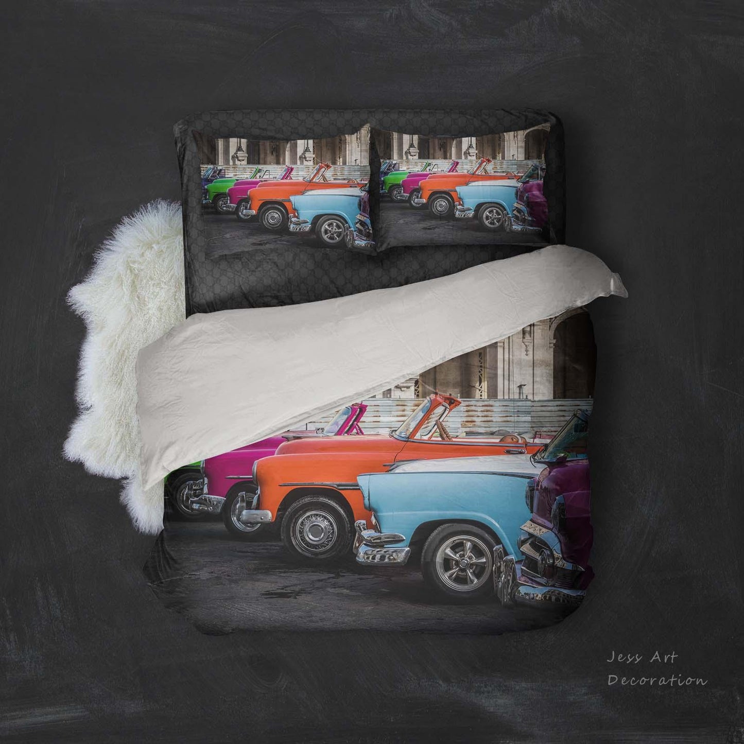 3D Car Quilt Cover Set Bedding Set Pillowcases 39