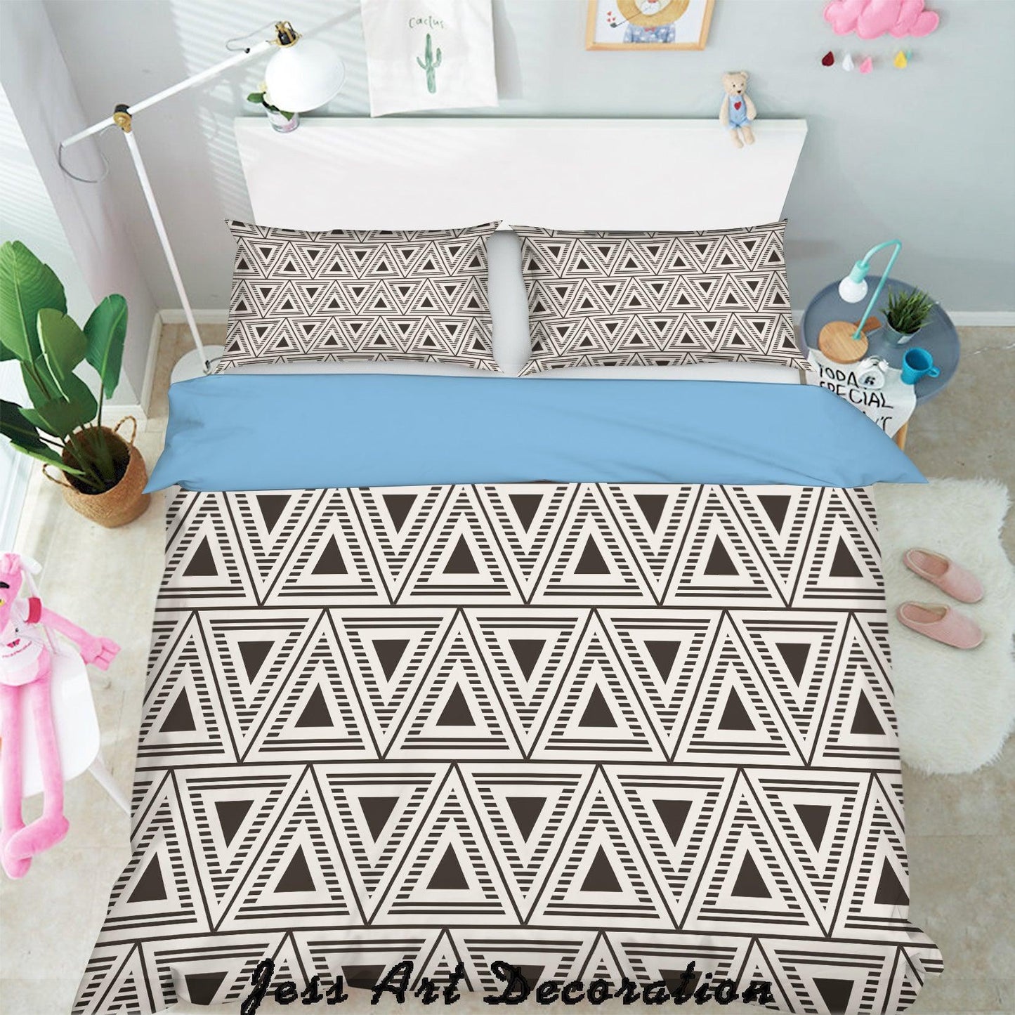 3D Black White Triangle Geometry Quilt Cover Set Bedding Set Pillowcases 288