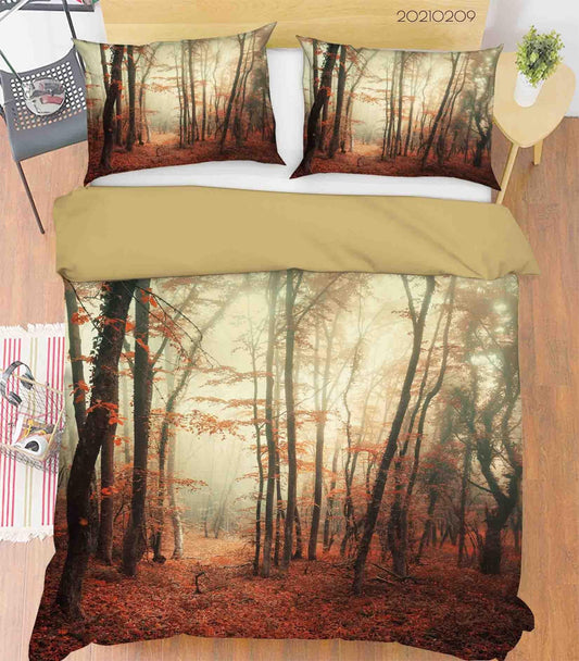 3D Autumn Forest Landscape Quilt Cover Set Bedding Set Duvet Cover Pillowcases 231